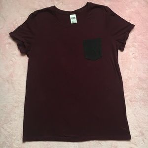 VICTORIAS SECRET PINK wine tee